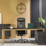 میز مدیریت پایه فلزی ال دار